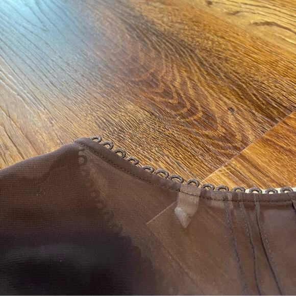 Soft Surroundings Sheer Brown Floral Bohemian Blouse Women's Size Medium - Picture 8 of 8